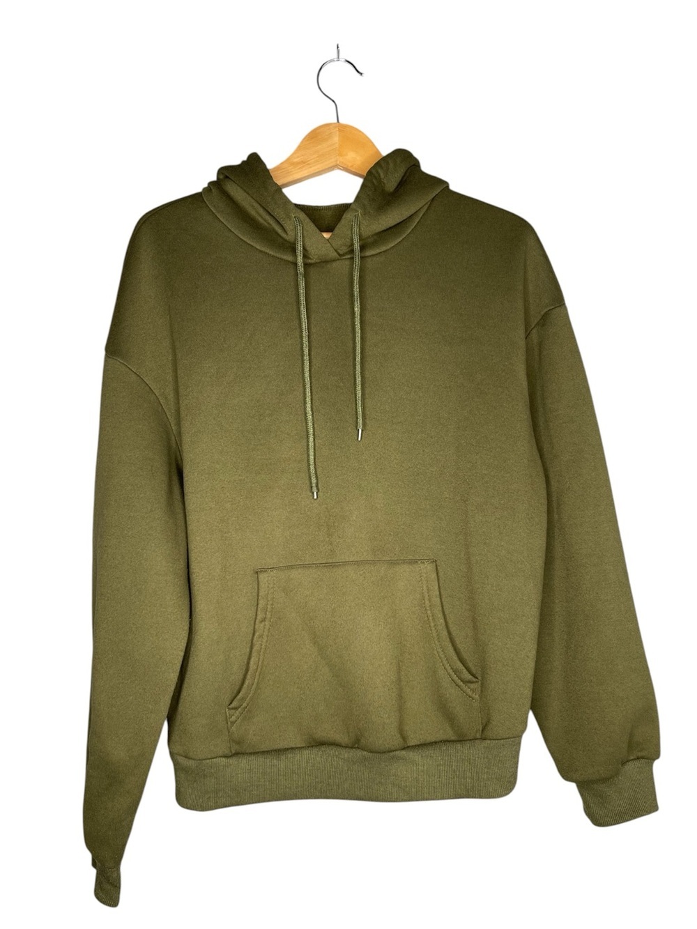SHEIN Olive Green Koi Fish Graphic Hoodie Mystical Japanese Wave Sweatshirt M